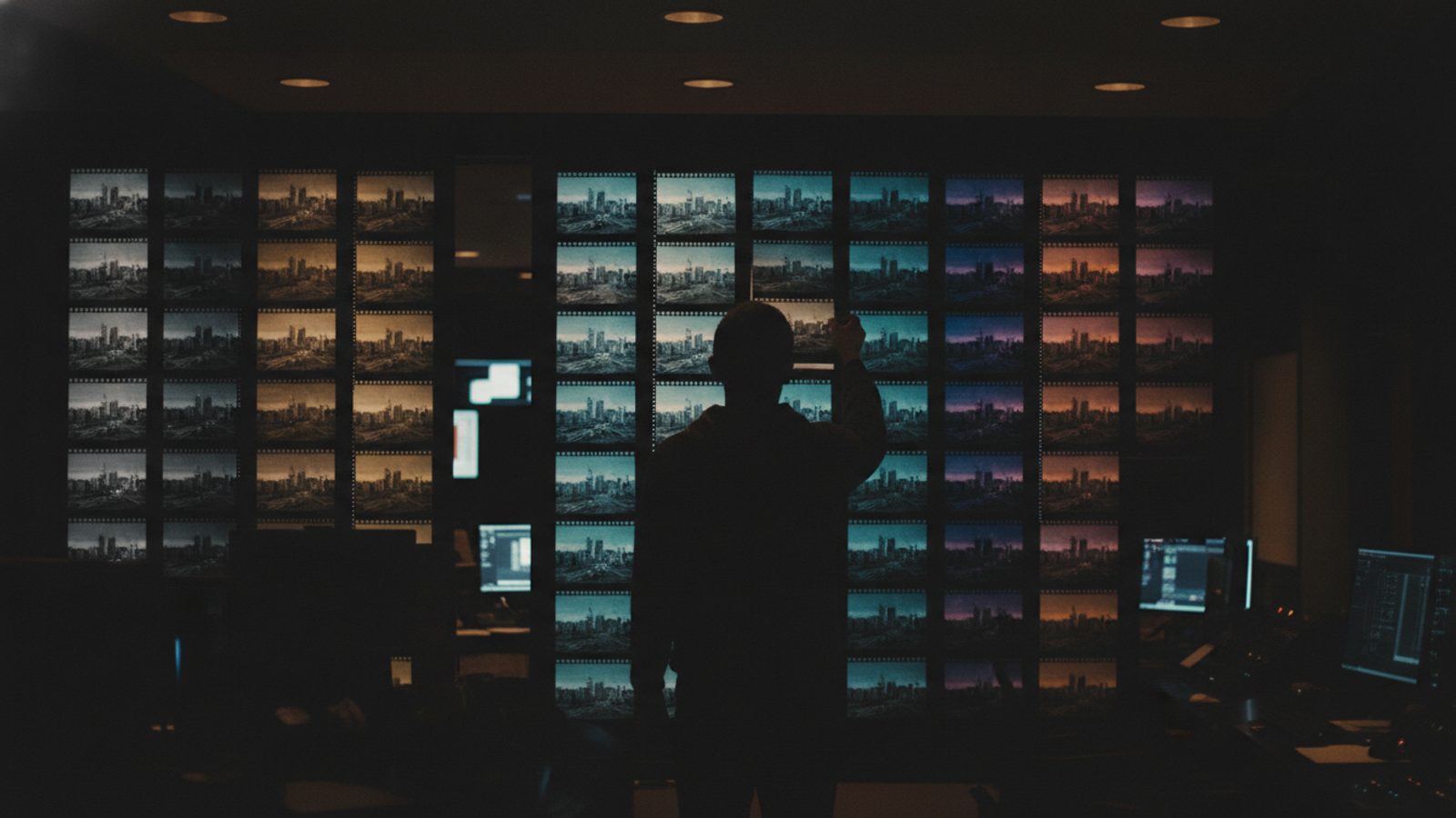 The same frame under different cinematic color grades