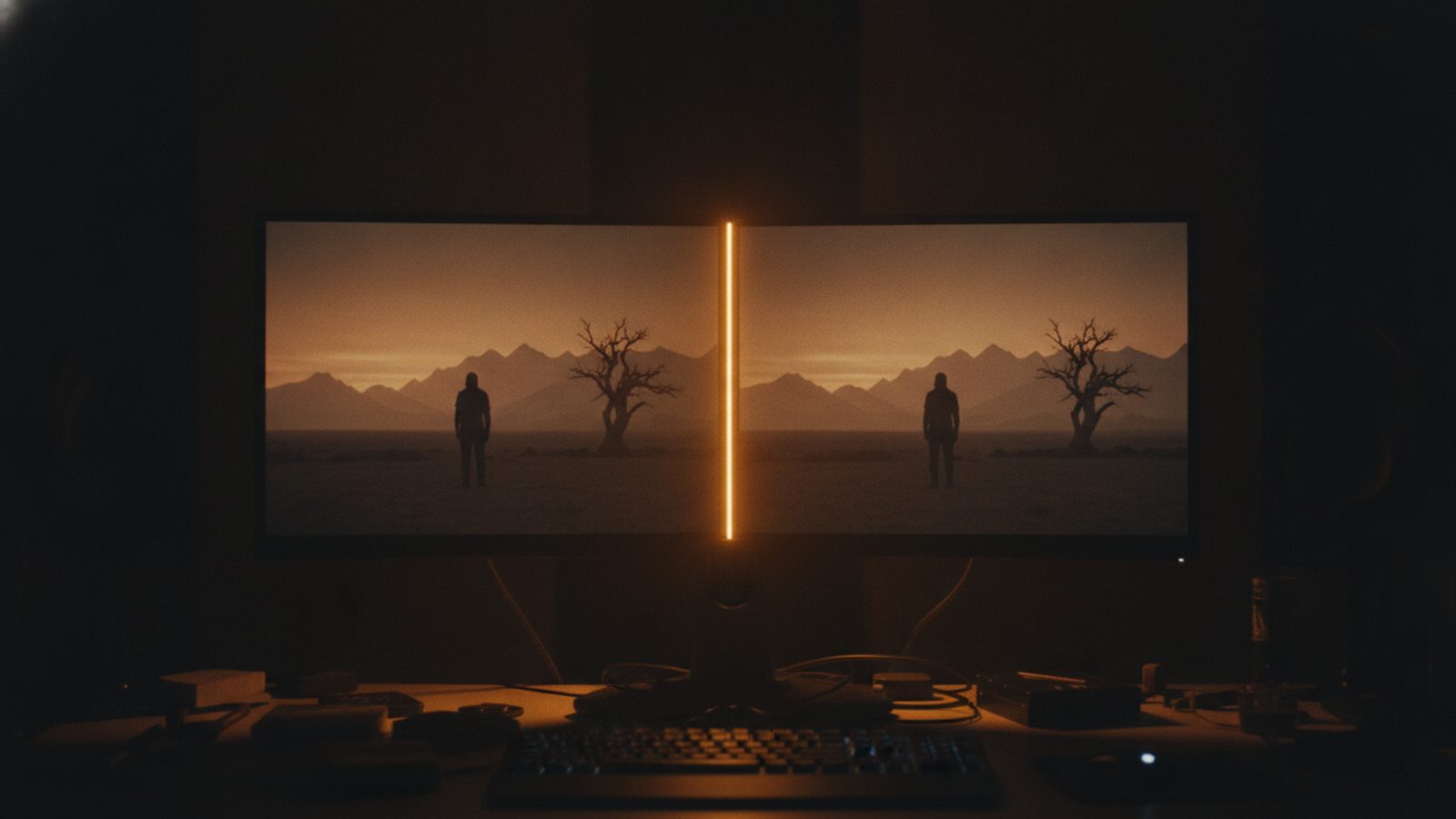 The same frame as a soft draft and a sharp 4K master